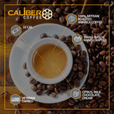 Caliber Coffee .22 Cal Ground Light Roast - Balanced, Fruity, Caramel Flavors - 100% Artisan Roasted Arabica Coffee - Small-Batch, Hand-Crafted