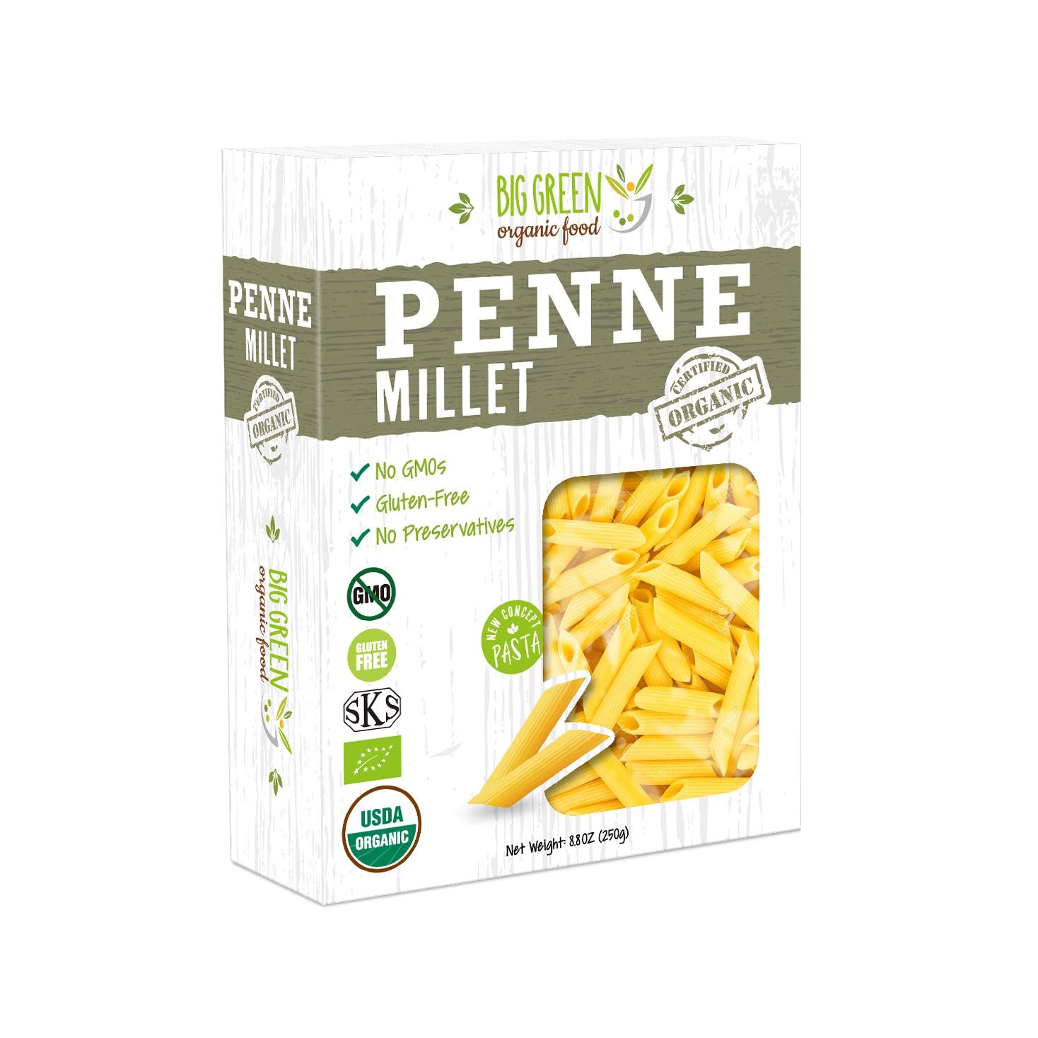Organic Millet Penne, 8.8oz, New Concept Pasta (2)