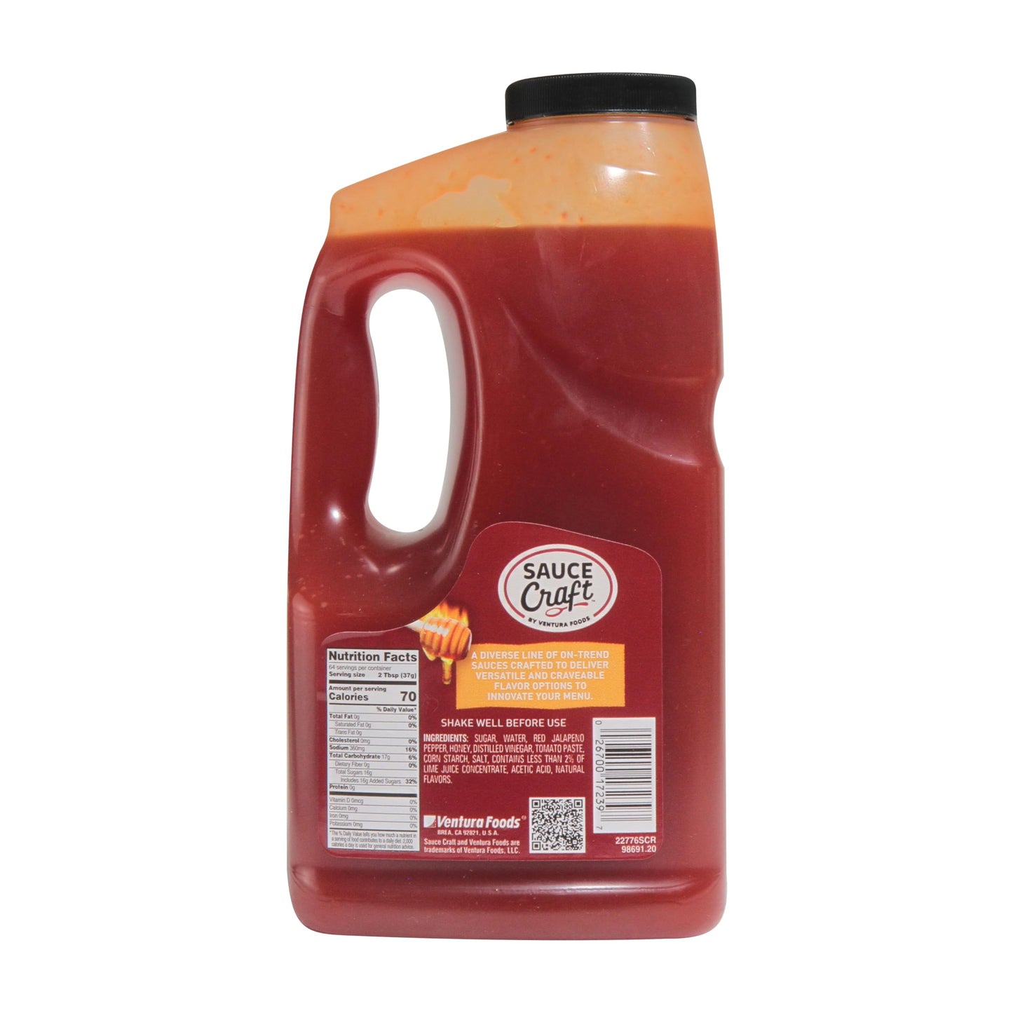 Ventura Foods Sauce Craft Honey Sriracha Sauce with Sweet Heat, Versatile and Globally Inspired Spicy Sauce for Food Service, Wings, Sandwiches
