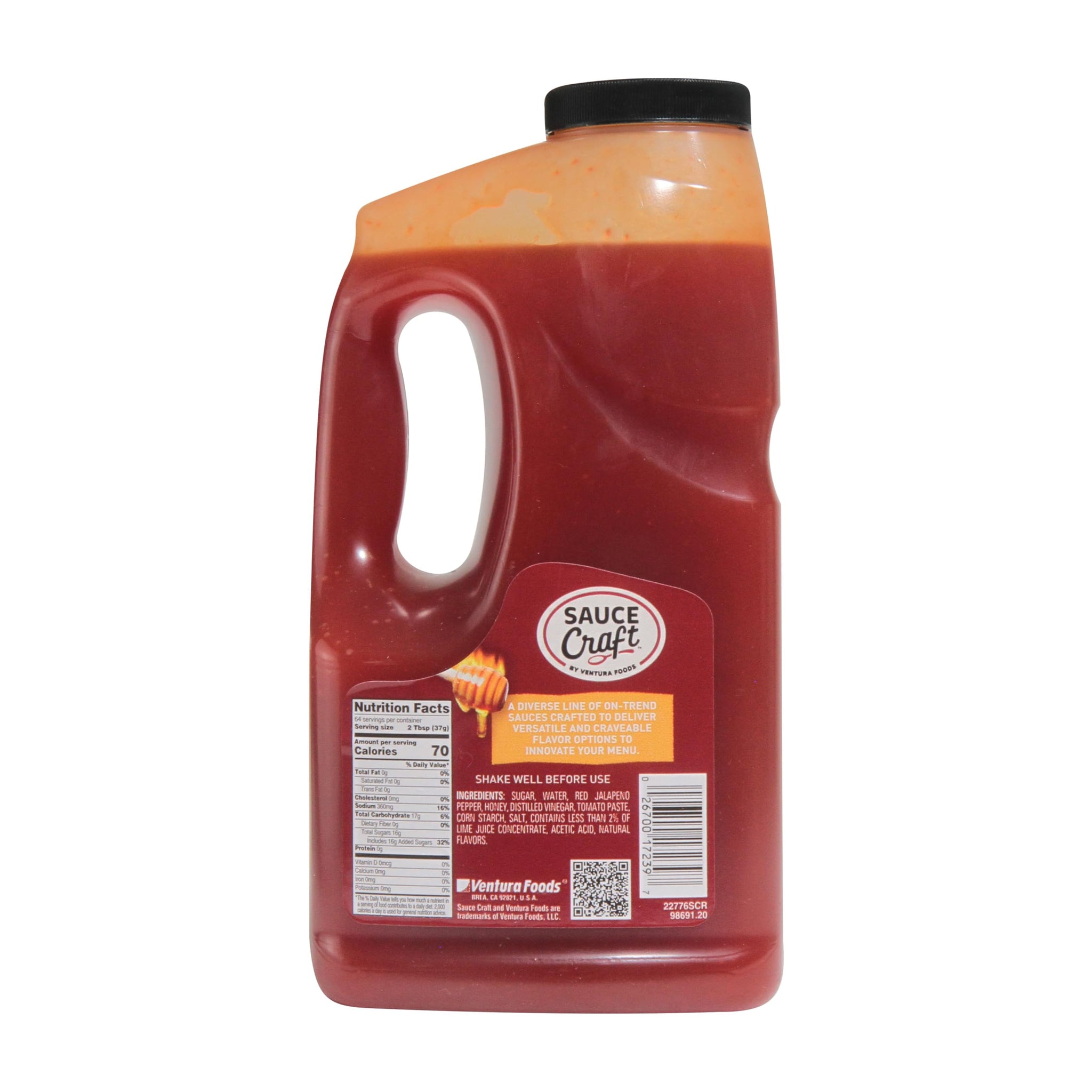 Ventura Foods Sauce Craft Honey Sriracha Sauce with Sweet Heat, Versatile and Globally Inspired Spicy Sauce for Food Service, Wings, Sandwiches