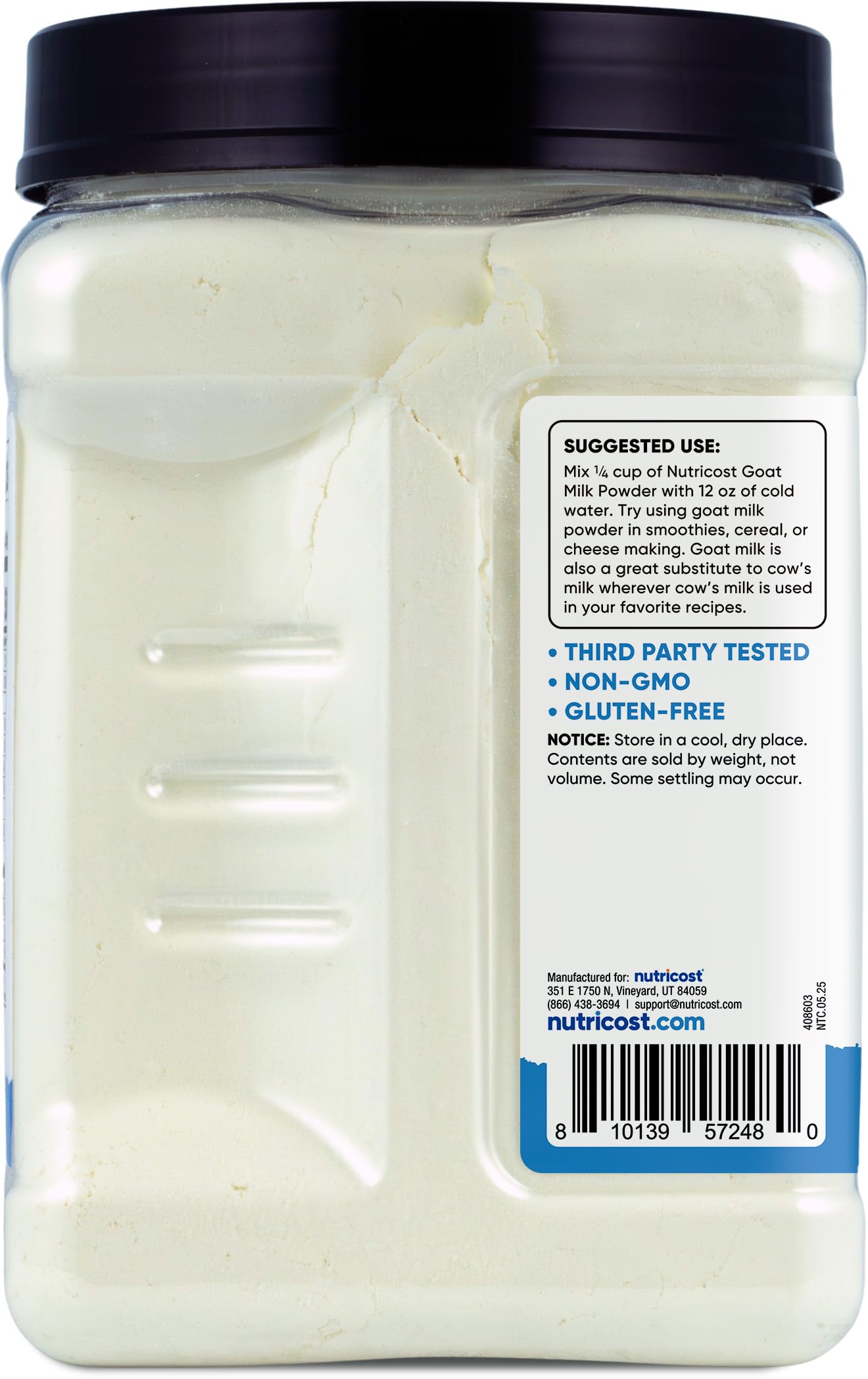 Nutricost Goat Milk Powder 2 LB Unflavored - Gluten-Free, Non-GMO