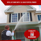 Full Exterior Refill Kit - Crystal Powder Outdoor Cleaner Packets, 8 oz, Each 4 oz Bag Makes Up to 640 fl oz, Non-Toxic, No Scrub, No Rinse Cleaning