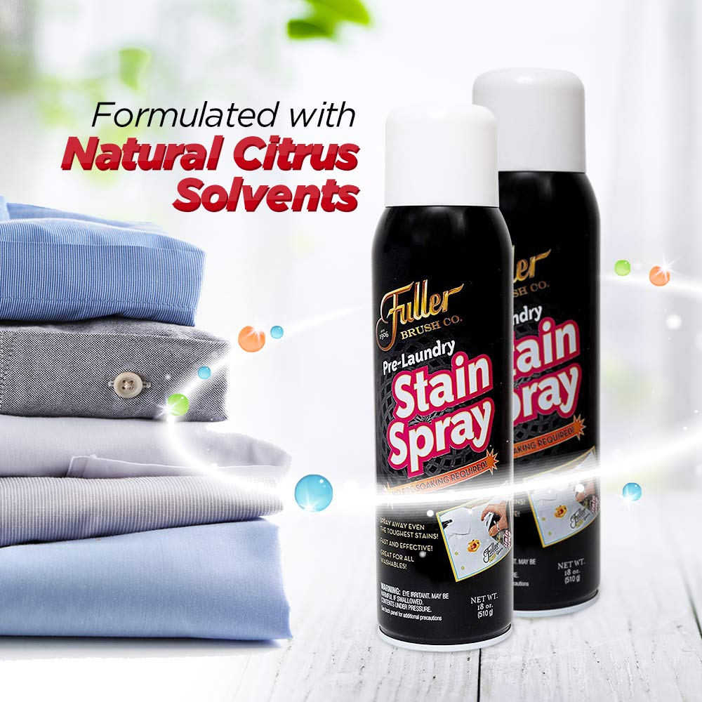 Fuller Brush Pre-Laundry Stain Remover Spray 18 fl oz - Fast-Acting Stain Fighter for Clothes - Removes Grease, Ink, Food & More - No Soak, Safe on