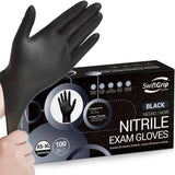 SwiftGrip Disposable Nitrile Gloves, Black Nitrile Gloves Disposable Latex Free for Cooking & Esthetician, Food-Safe Rubber Gloves, Powder Free