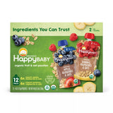 HappyBABY Organics Clearly Crafted Fruit & Oat Pouches Variety Pack, 4oz (12 Pk)