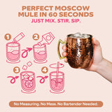Cocktail Stix Zero Sugar Moscow Mule Mixer - Cocktail & Mocktail Drink Mixer - Skinny Mixes - Water Flavoring Packets - Vegan - No Calories, No Carbs