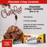 ChocoRite - Diet Crispy Caramels - 16/Box - High Fiber - Low Calorie - No Sugar Added