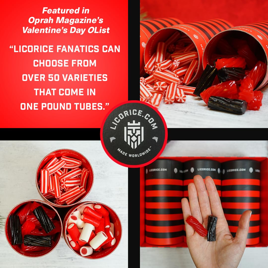Licorice.com | Candy Gift Box | Soft & Chewy Black Licorice Trio | Australian Sweet & Rich Black Authentic Licorice Spirals & Pillows | Great Gift