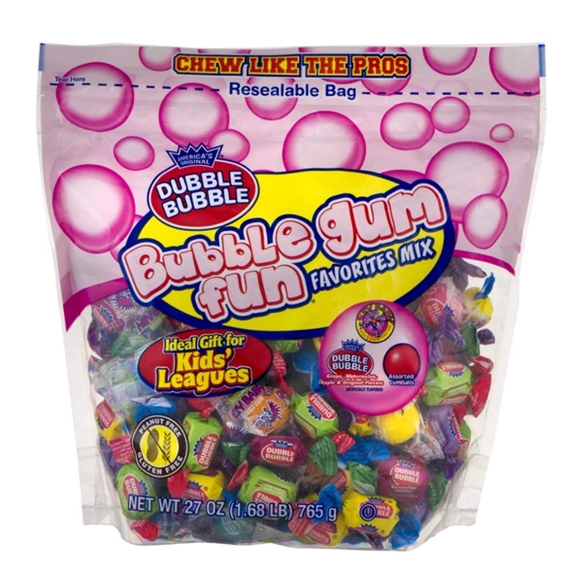 Dubble Bubble Bubble Gum Fun Favorites Mix, Individually Wrapped Pieces, 27 Ounce Bag