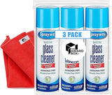 The Award Box Sprayway Glass Cleaner Foam Action Cleaner 19 oz. with Cleaning Cloth in Packaging (3 Pack)