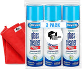 The Award Box Sprayway Glass Cleaner Foam Action Cleaner 19 oz. with Cleaning Cloth in Packaging (3 Pack)