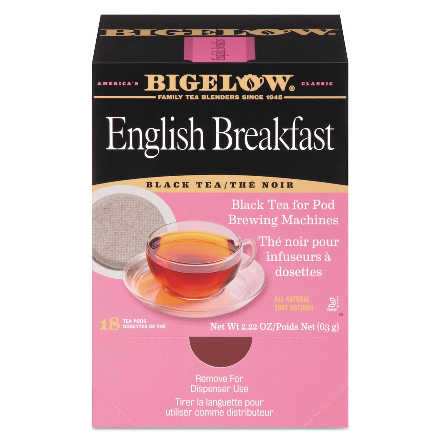 Bigelow 009906 English Breakfast Tea Pods, 1.90 oz, 18/Box