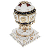 BestPysanky Red Cross on White Enamel Royal Inspired Imperial Easter Egg
