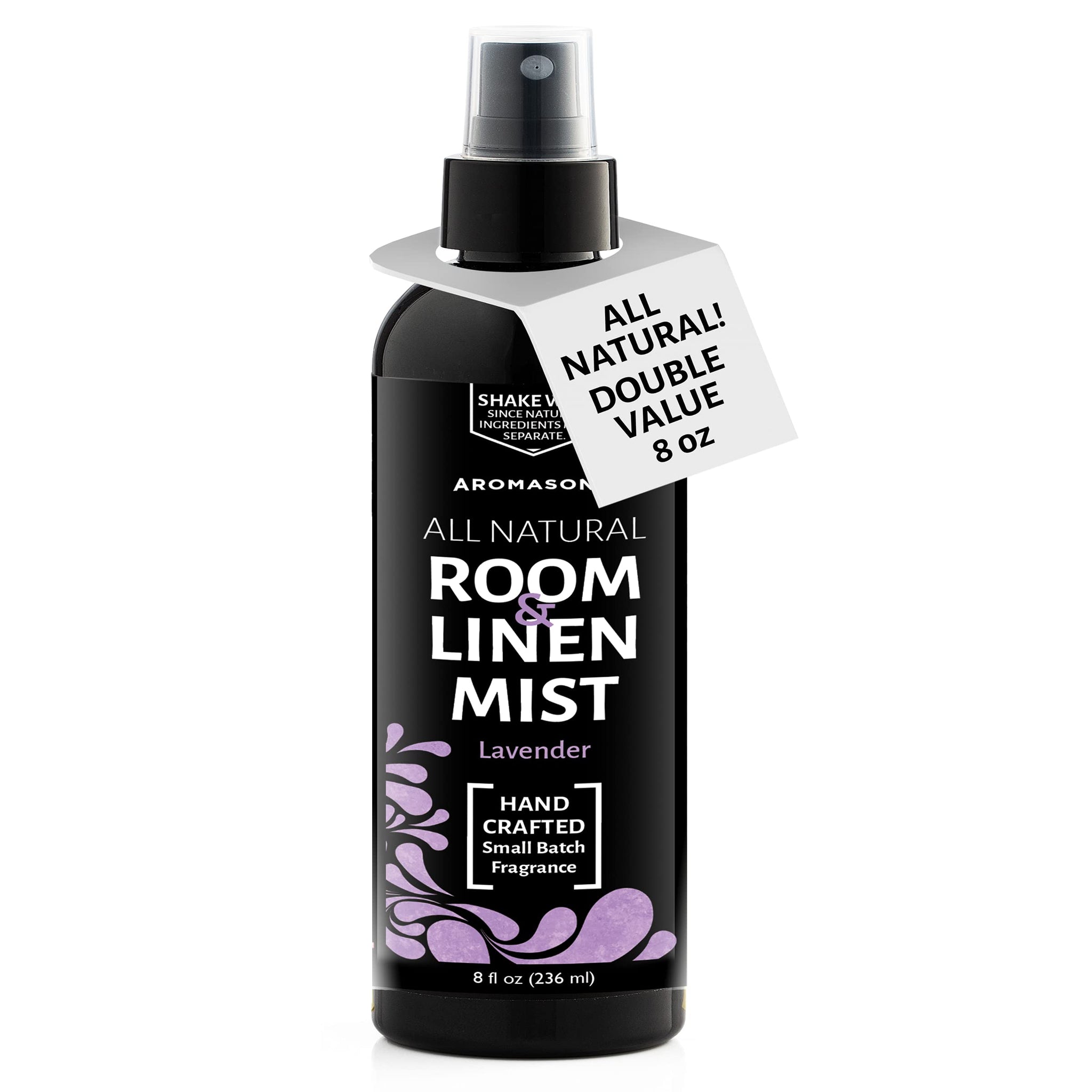 Aromasong All-Natural Lavender Room & Linen Spray 8 Oz for Sheets, Pillow, Fabric, Bed, Sleeping with a Refreshing Scent.