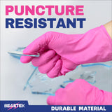 Beastek Nitrile Exam Gloves, 4 Mil 1000Pcs, Powder-Free Latex-Free Food-Safe Cooking Clean Medical Disposable Glove, Hot Pink (Large)