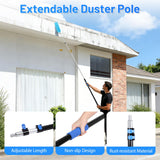 FAHKNS 20 Foot High Ceiling Fan Duster, Heavy Duty High Reach Duster Kit for Cleaning, Spider Web Brush, Washable Dust Brush for High Roof and Glass