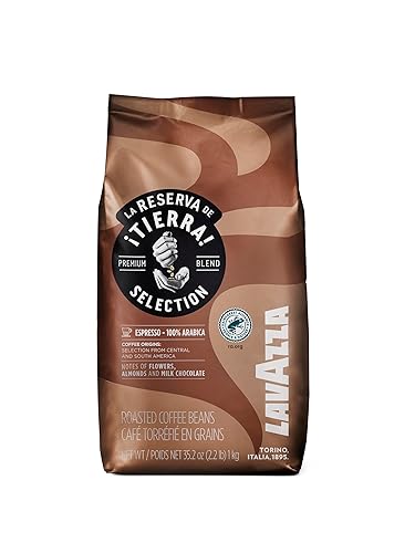 Lavazza Tierra! Selection Whole Bean Coffee Blend, Medium Roast, 2.2LB Bag , 100% Arabica, Rainforest Alliance Certified, sustainably grow