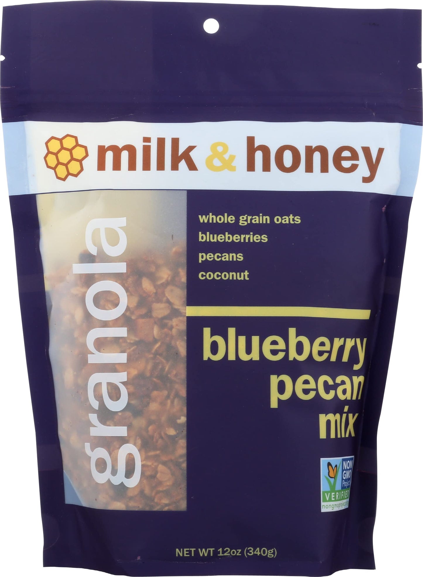 Milk & Honey Granola, Granola Blueberry Pecan Mix, 12 Ounce
