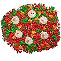 1 Bottle Christmas Sprinkles for Cookie Decorating Cake Toppers Christmas Tree Bells Candy Cupcake Topper Dessert Sprinkle Decorations with 6 Pieces
