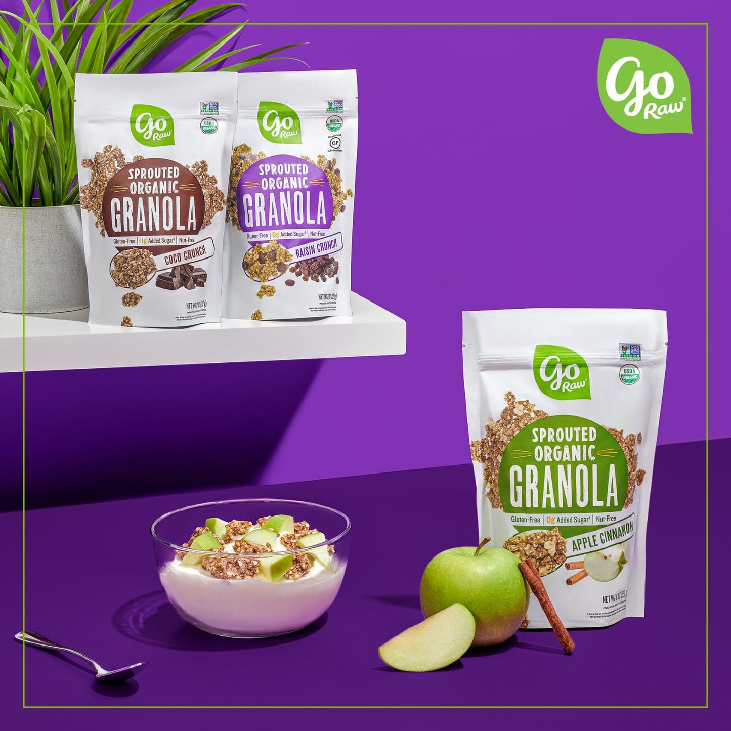 Go Raw Organic Sprouted Granola, Coco Crunch, 6 ct box of 8 oz bags