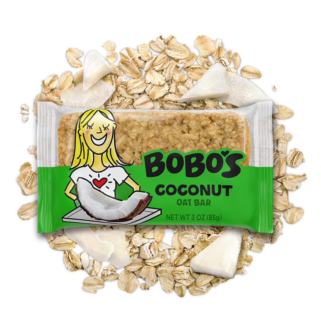 Bobo's Coconut Oat Bars, Simple Ingredients, Whole Grain Oats, Plant Based, Gluten Free Breakfast Bars, Non-GMO, Healthy Snacks for Adults & Kids (12
