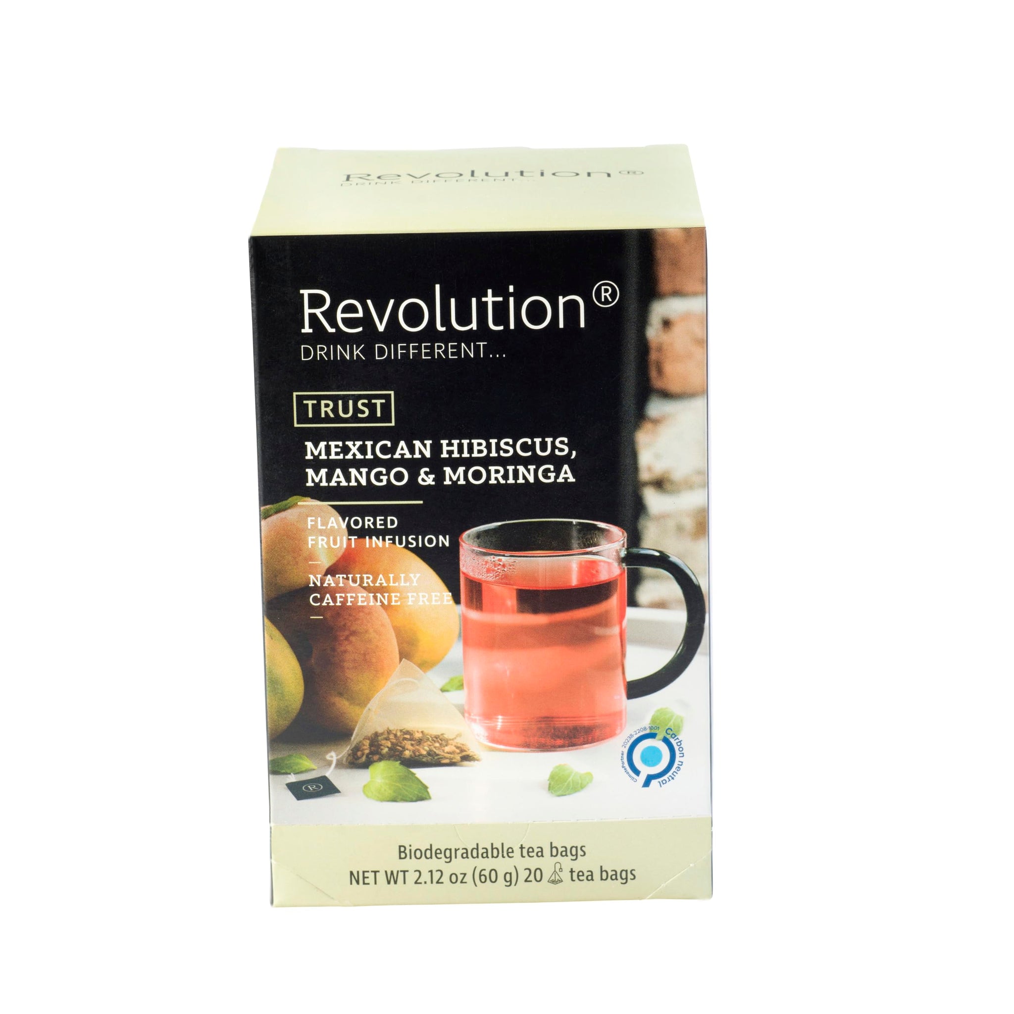 REVOLUTION TEA® Mexican Hibiscus, Mango & Moringa Fruit Tea [THE ORIGINAL] - Premium Full Leaf Tea - Biodegradable Infuser Tea Bags - Flavored Fruit