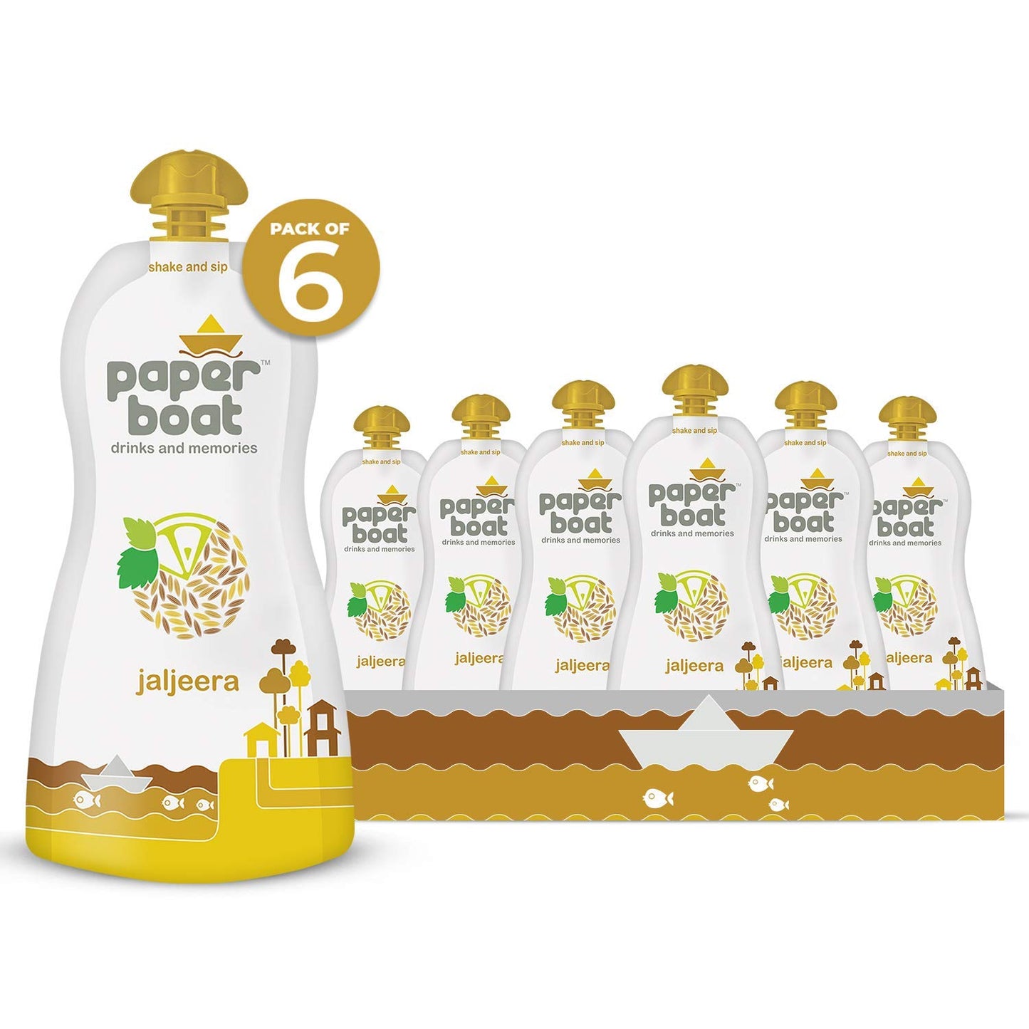 Paper Boat Jaljeera, Refreshing Summer Drink, No Added Preservatives and Colours (Pack of 6, 200ml each)