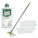 Quick Shine Multi Surface Floor Clean + Polish Mop Kit w/ 3 Reusable Pads & 1-16 oz. Floor Finish | Use Wet + Dry | Hardwood, Luxury Vinyl Plank