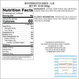 Butterscotch Hard Candy - 1lb Bulk Bag (Approx. 75 pcs) - Individually Wrapped Butterscotch Candy Discs - The Hampton Popcorn & Candy Company