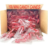 Peppermint Mini Candy Canes (100 Individually Wrapped Candies) Bulk Christmas Candy | Bundled With Free SameDay Shippers FUN Sticker
