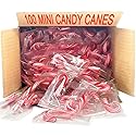 Peppermint Mini Candy Canes (100 Individually Wrapped Candies) Bulk Christmas Candy | Bundled With Free SameDay Shippers FUN Sticker