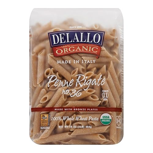 DELALLO PASTA WHLWHT PENNE RIGATE, 16 OZ, PK- 16