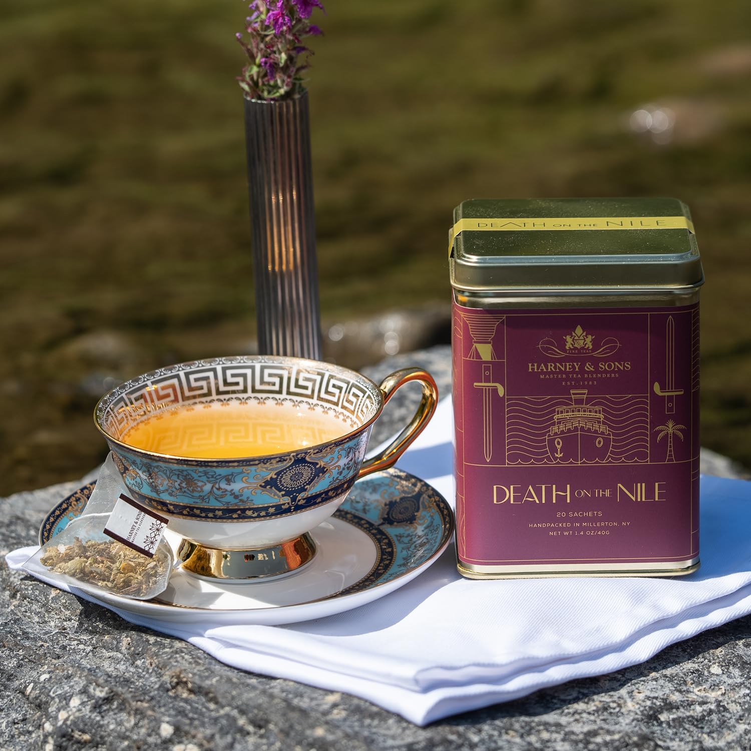 Harney & Sons Death on the Nile Herbal Tea, 20 Premium Sachets, Caffeine Free
