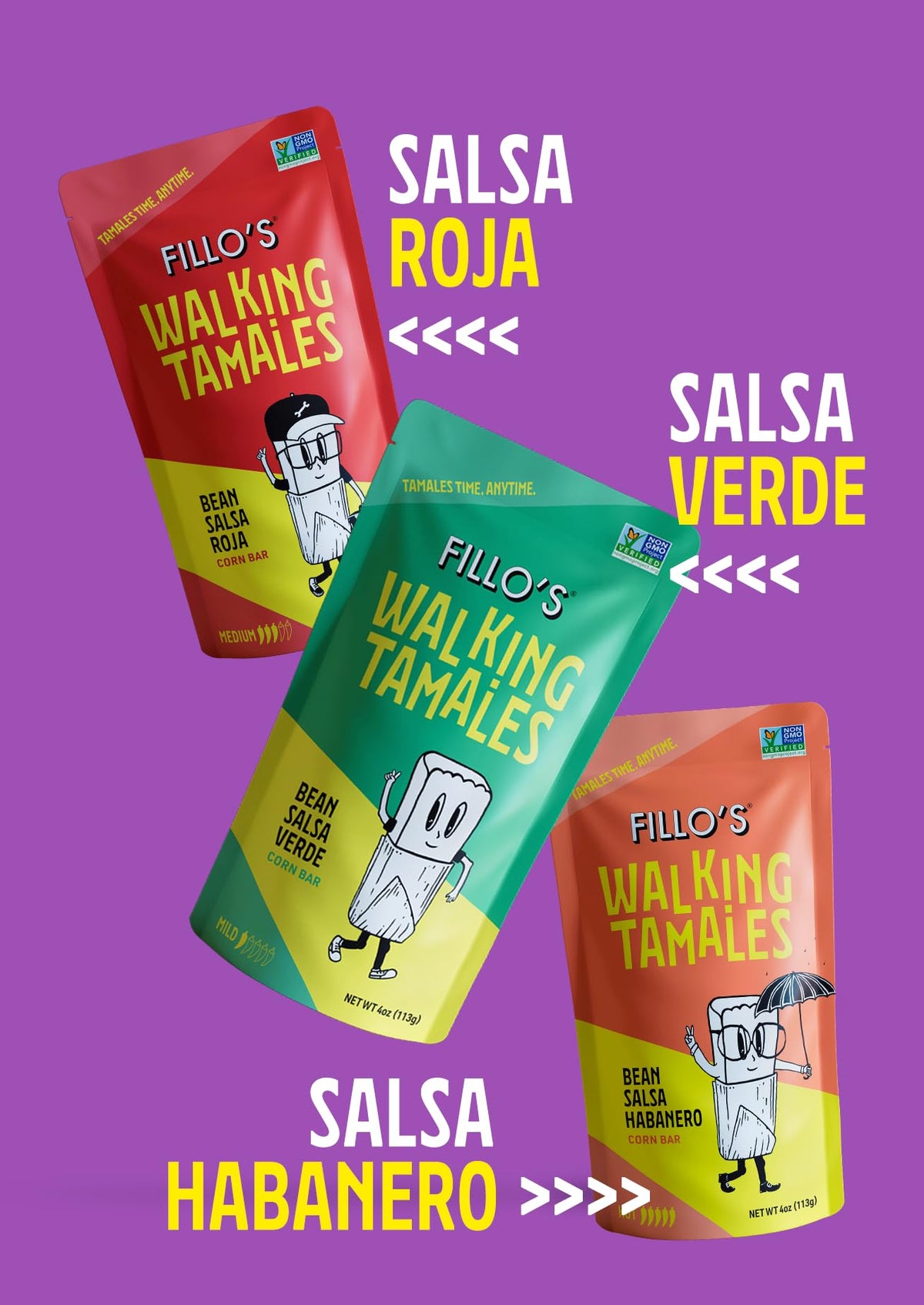 Fillo's Walking Tamales, Ready to Eat Meals, Salsa Roja, Gluten Free 7 Pk