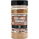 Soeos Chinese Star Anise Powder 2.6 oz (74g), Ground Chinese Star Anise Seeds, Dried Anise Star Spice, Star Anise Bulk, Anise Star. Non-GMO Verified