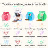 Grubbly Farms Adult Chicken Bundle - Chicken Grit, Fresh Pecks Layer Feed Pellets, Omega Mix & Grubblies - Complete Nutrition, Proper Digestion