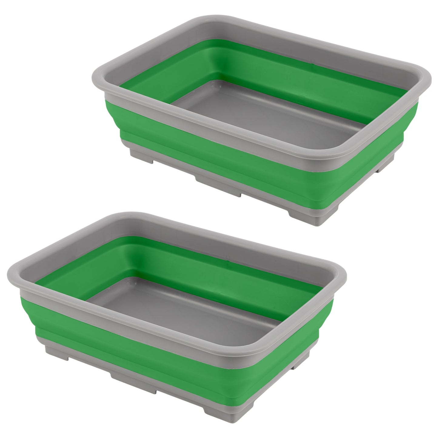 Collapsible Bucket for Cleaning 2-Pack - 7.27L Foldable Wash Bin Dish Tubs - Collapsible Wash Basin or Camping Sink Set for Beach, Tailgating or