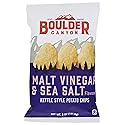 Boulder Canyon Kettle Cooked Potato Chips, Malt Vinegar and Sea Salt, 5 oz
