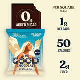 The Good Chocolate - Keto Milk Chocolate Style Squares, 80% Less Sugar, Lower Net Carb Snack, Lower Calorie, Creamy Chocolate Candy, 24 Square Family