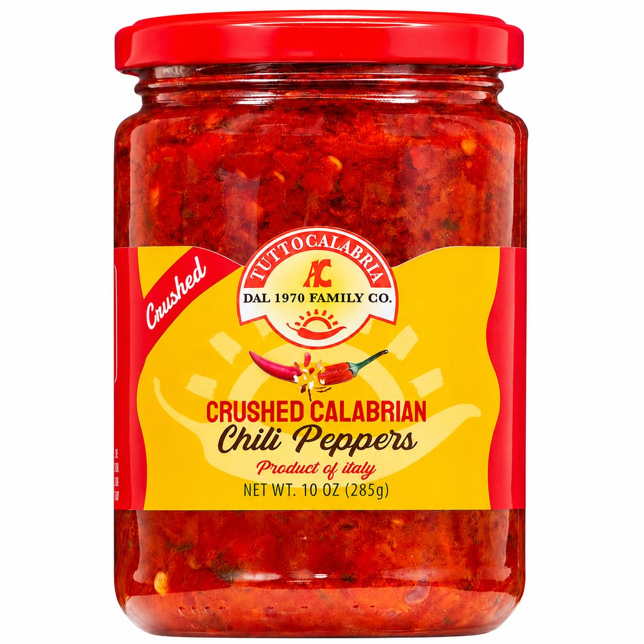 TUTTOCALABRIA Crushed Calabrian Chili Peppers, Spicy Condiment, 10 oz