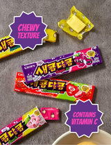 Crown Sweet and Sour Candy Peach Flavor 435g (29g X 15ea) + Cute Character Stickers