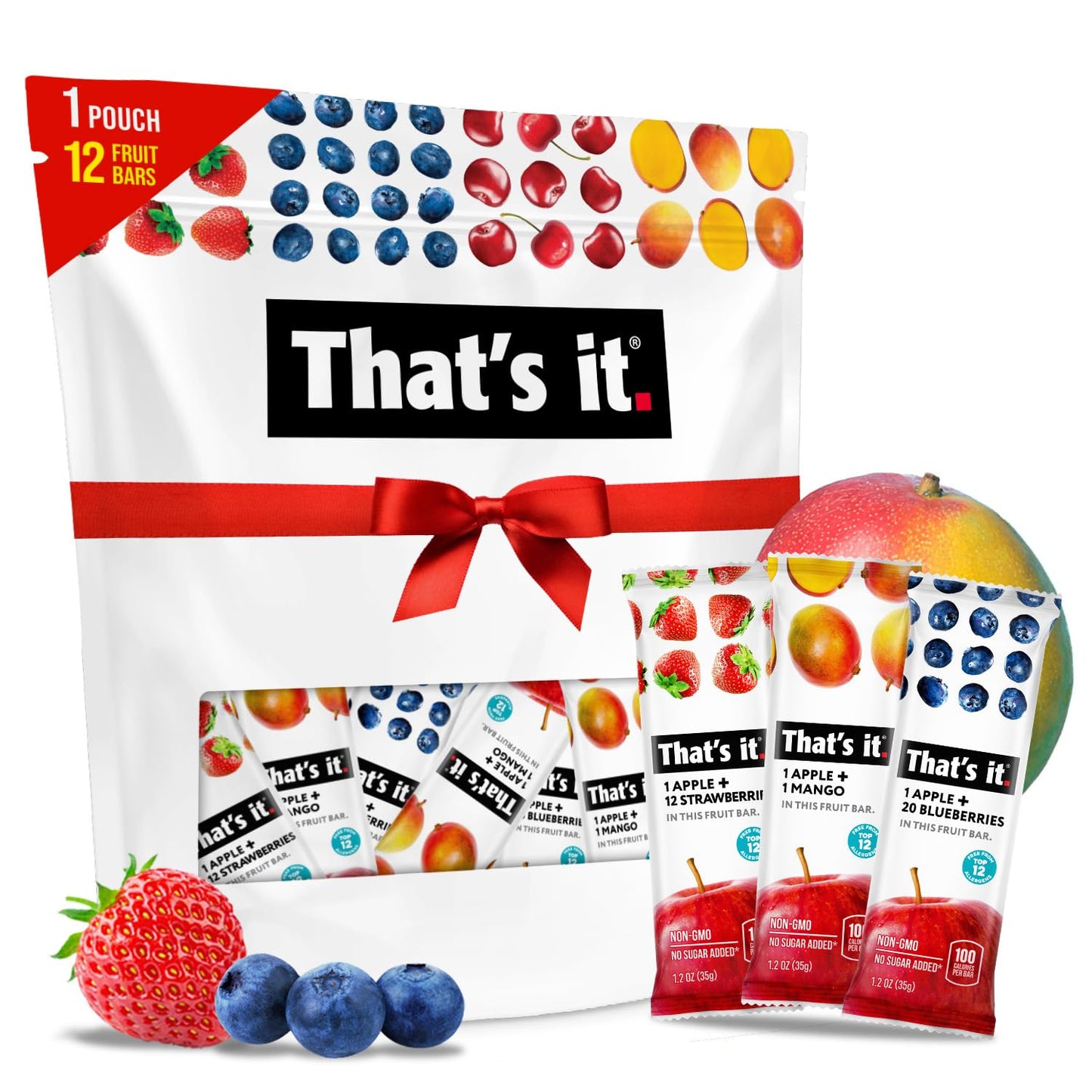 That's it. Variety Pack 100% Natural Real Fruit Bar, Best High Fiber Vegan, Gluten Free Healthy Snack, Paleo for Children & Adults, Non GMO No Added