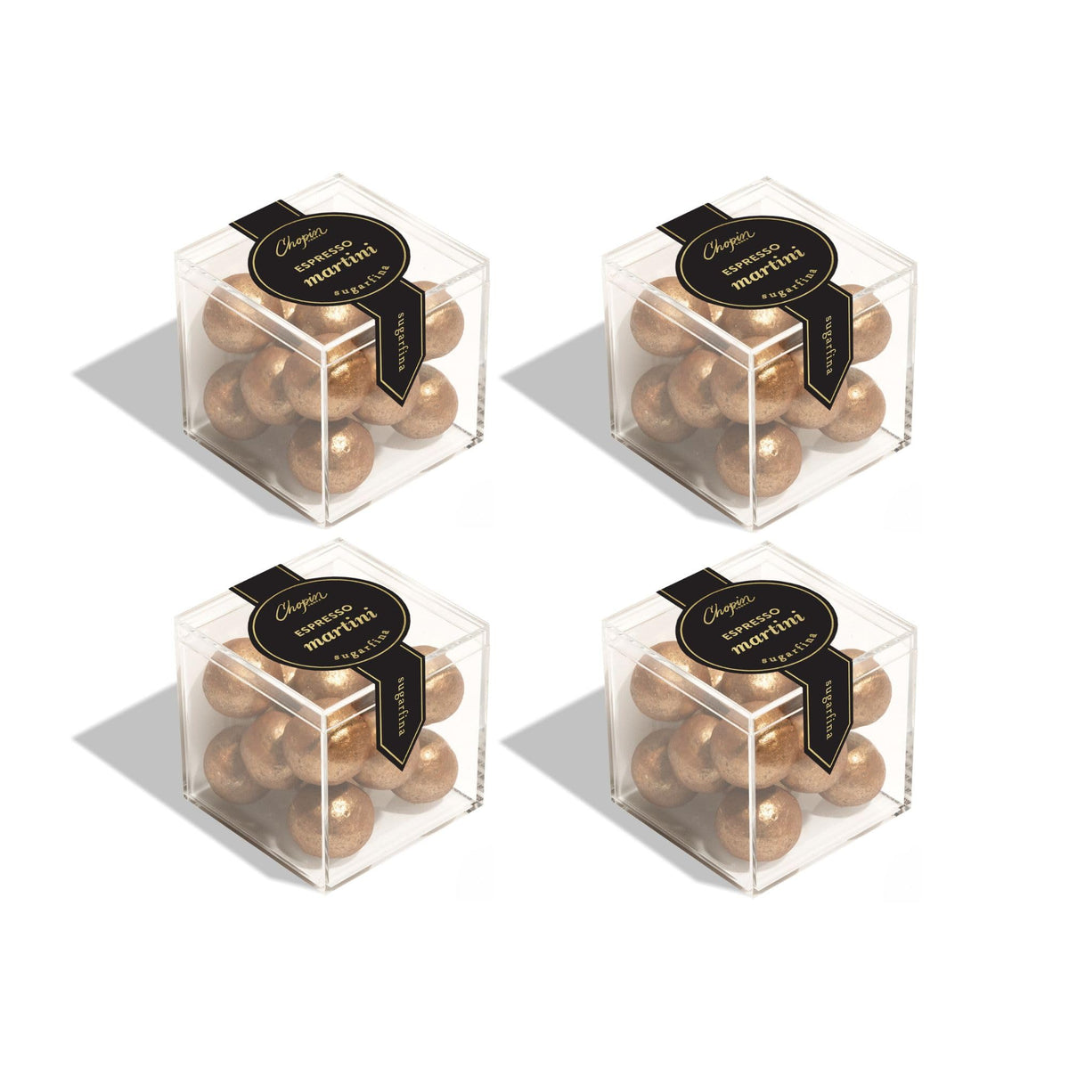 Sugarfina Espresso Martini Truffles Small Candy Cube, 2.2 oz, 4 Count | Non-Alcoholic, Martini-Flavored Chocolate