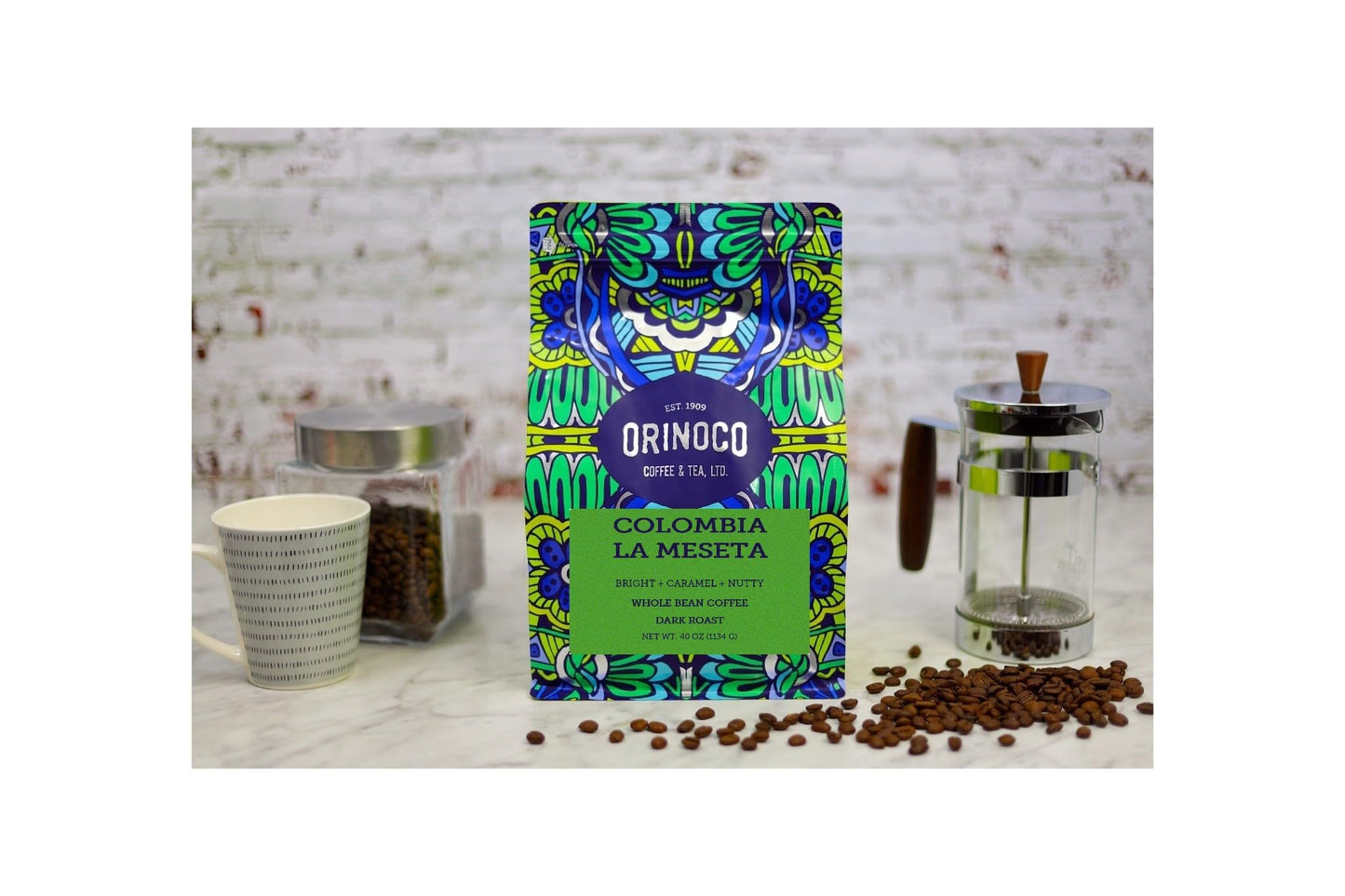 Orinoco Colombia La Meseta 2.5lb bag, Dark Roast, Whole Bean Coffee, 100% Arabica beans
