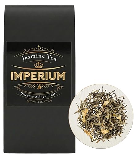 Imperium Spring Jasmine Green Tea Loose Leaf (4oz), Hand-Picked Premium Quality, Brews 100 Cups, Naturally Refreshing and Relaxation Beverage