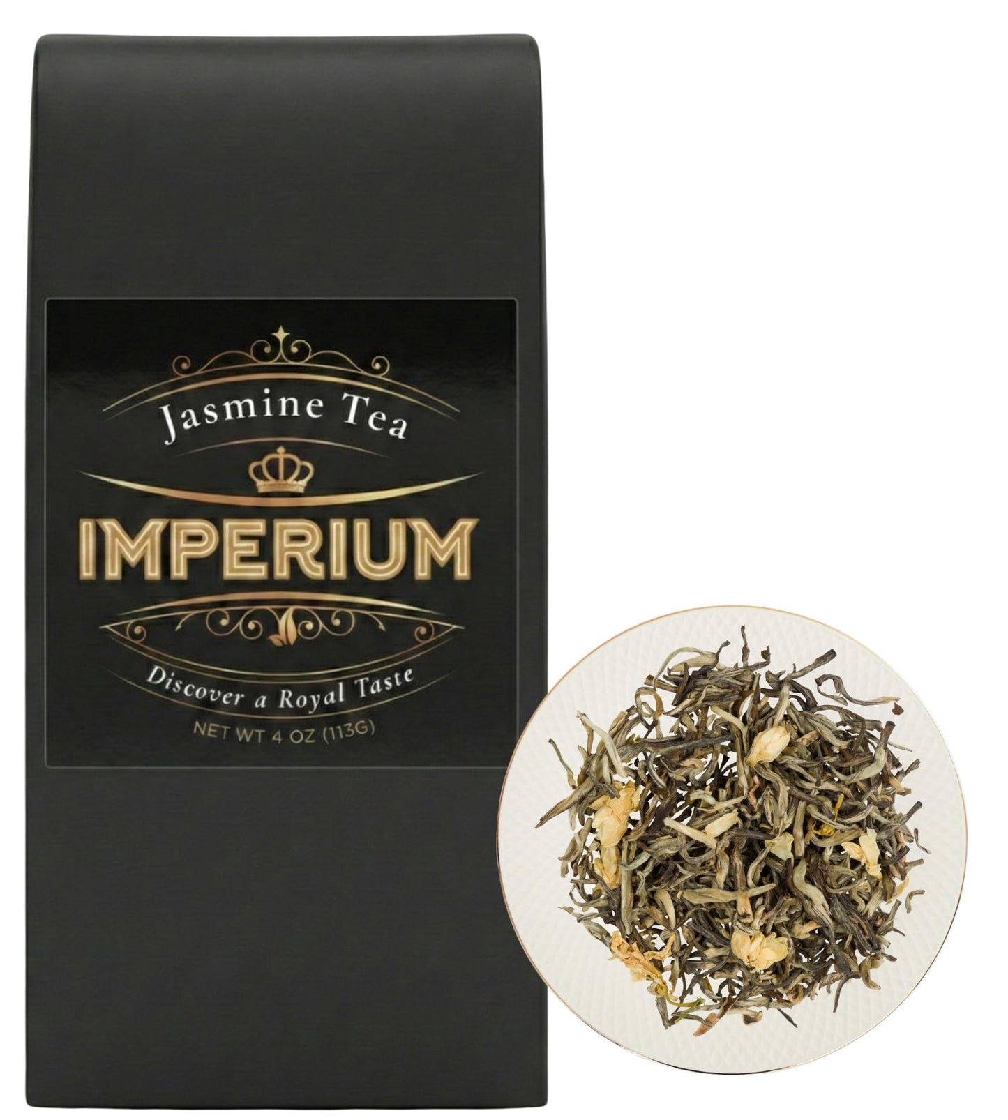 Imperium Spring Jasmine Green Tea Loose Leaf (4oz), Hand-Picked Premium Quality, Brews 100 Cups, Naturally Refreshing and Relaxation Beverage