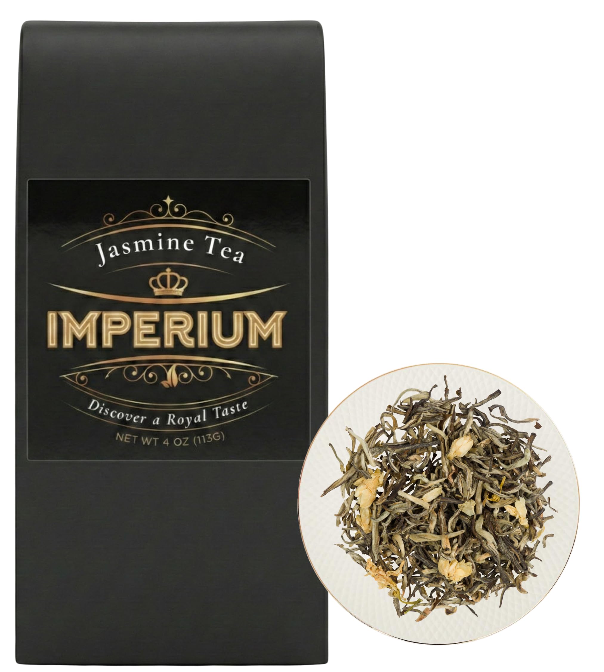 Imperium Spring Jasmine Green Tea Loose Leaf (4oz), Hand-Picked Premium Quality, Brews 100 Cups, Naturally Refreshing and Relaxation Beverage
