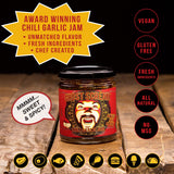 Ghost Scream Hot Sauce - “Chili Garlic Jam” (Sweet, Spicy & Smoky) - This Award Winning Recipe (from a World Renowned Chef) Combines Fresh Ghost Chili