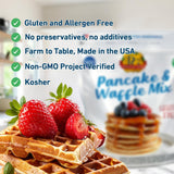 Premium Gold Gluten Free Pancake and Waffle Mix 2lb, Made of Ancient Grains & Golden Flax, Certified Gluten Free, Keto Friendly, Top 11 Allergen Free