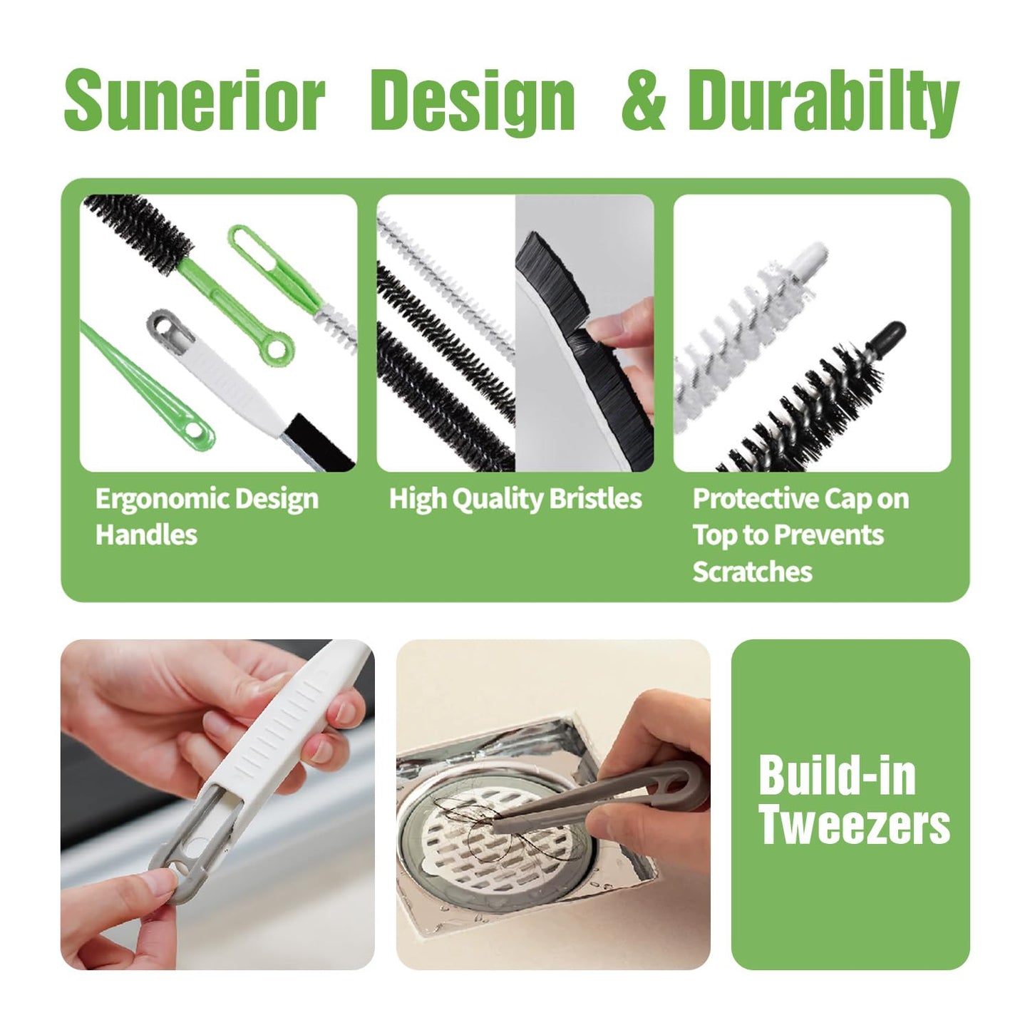 4pcs Flexible Cleaning Brush Set for Dryer Vents, Fridge Coils, HVAC Systems & Tight Spaces - Multi-Use Lint and Dust Remover with Crevice Brush